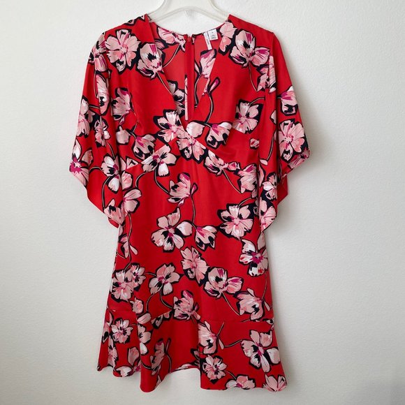 Lewit Silk Floral Deep V Midi Dress - Picture 9 of 14